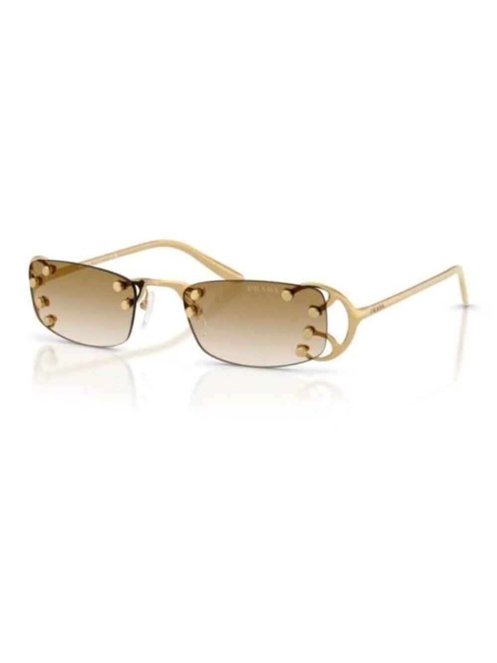 NWT Prada PRC57S 29H30V Gold Brown Sunglasses SPR C57